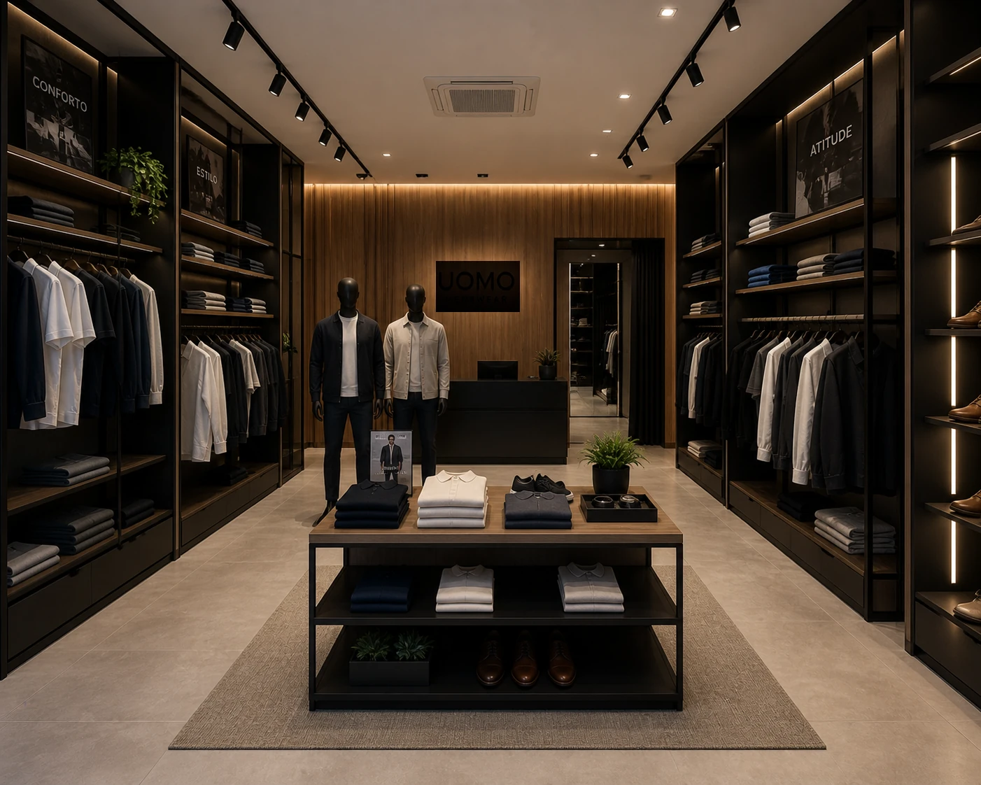 Projeto comercial com design contemporâneo