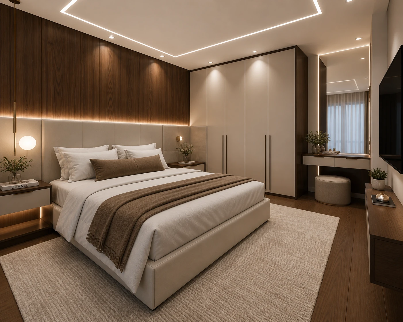 Projeto de quarto contemporâneo